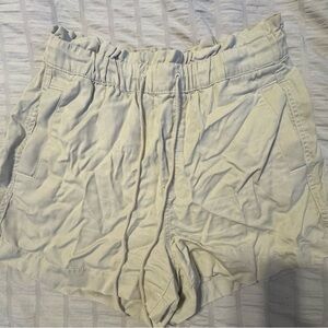 LOFT High Waist Cream Shorts